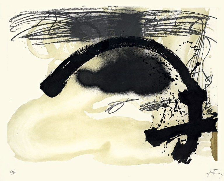 Auf diesem Bild ist das folgende Kunstwerk zu sehen: Antoni Tàpies. „Arc i creu“. 1982.