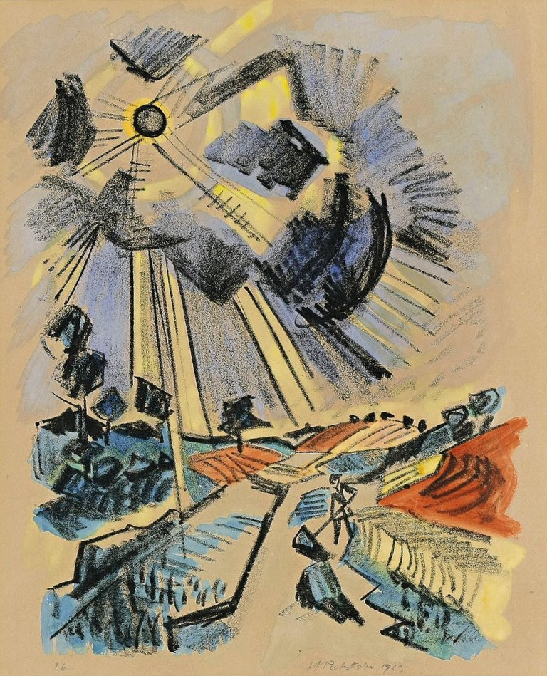 Auf diesem Bild ist das folgende Kunstwerk zu sehen: Max Pechstein. „Strahlende Sonne“. 1923.