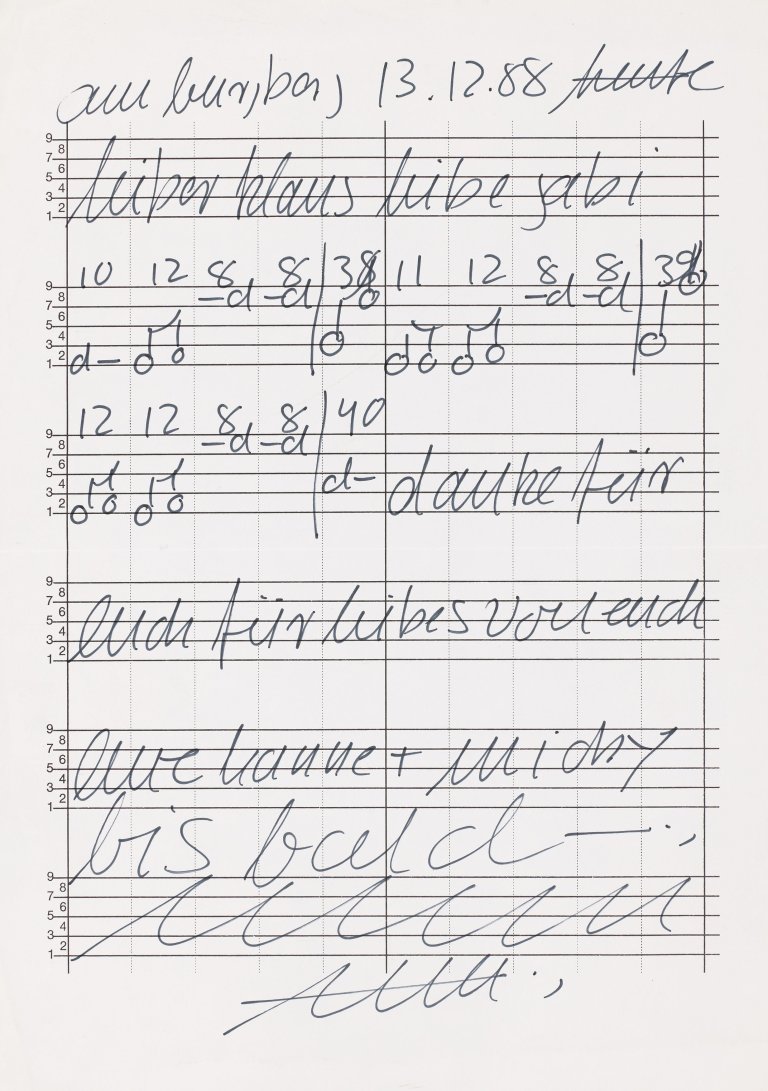 Auf diesem Bild ist das folgende Kunstwerk zu sehen: Hanne Darboven. Ohne Titel. 1988.