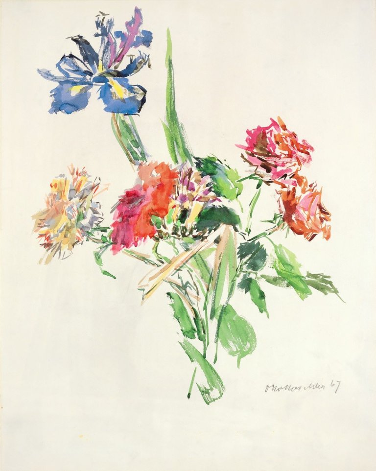 Auf diesem Bild ist das folgende Kunstwerk zu sehen: Oskar Kokoschka. Blumenstilleben. 1967.