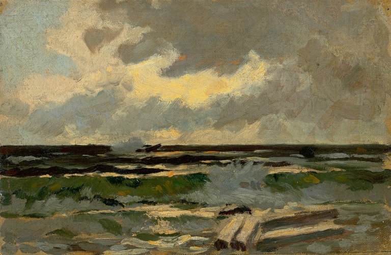Auf diesem Bild ist das folgende Kunstwerk zu sehen: Louis Douzette. An der Ostsee. 1898.