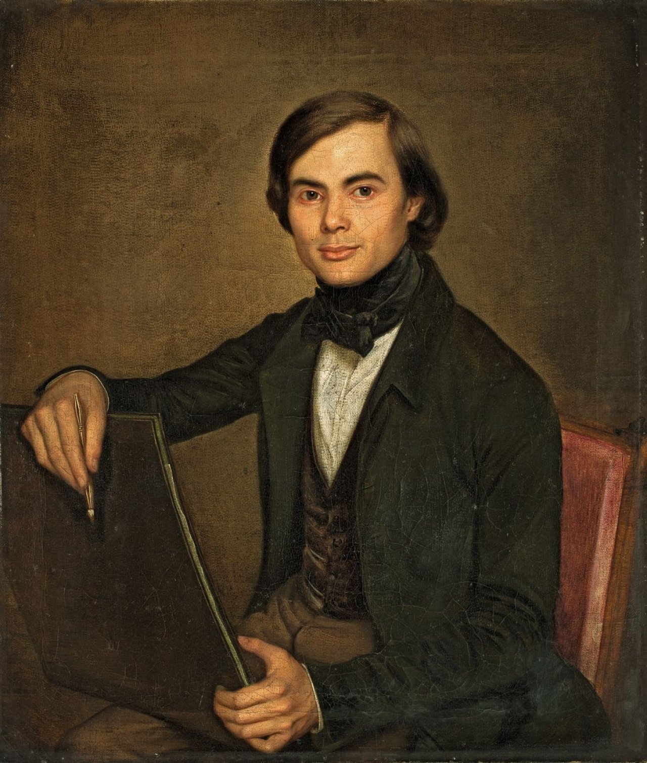 Auf diesem Bild ist das folgende Kunstwerk zu sehen: Friedrich August Wünschmann. Selbstbildnis. Um 1840.