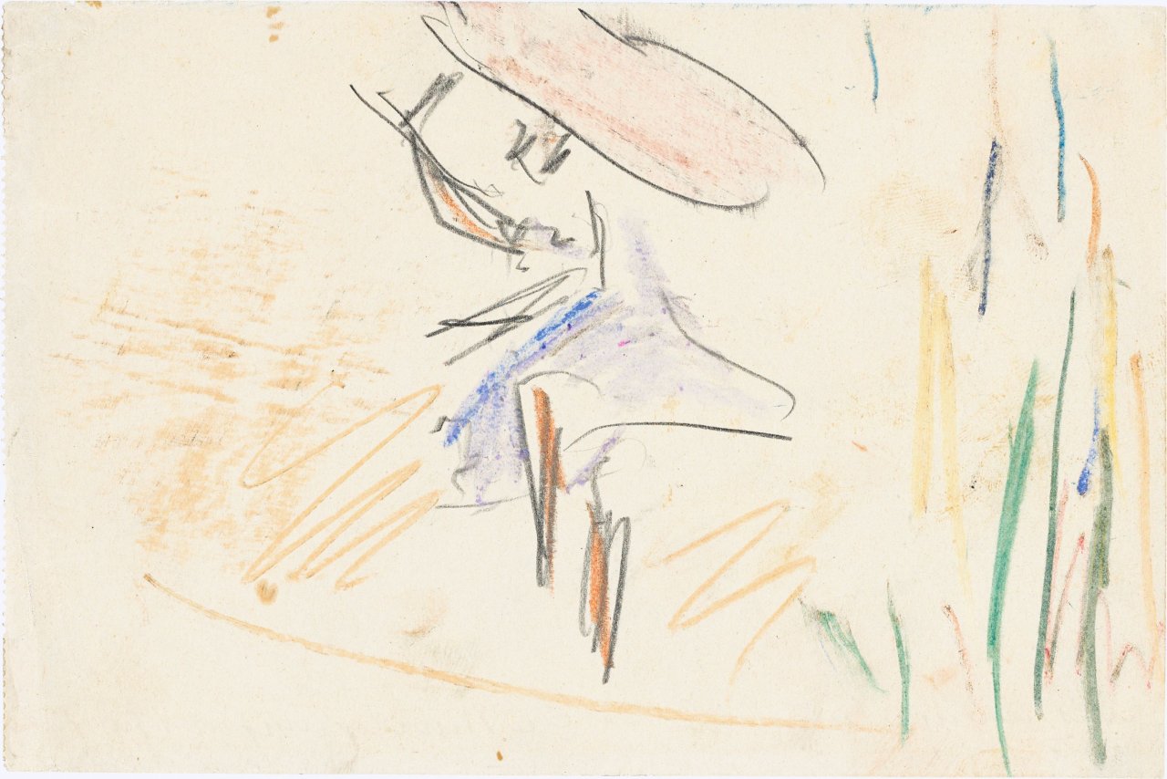 Auf diesem Bild ist das folgende Kunstwerk zu sehen: Ernst Ludwig Kirchner. Tänzerin. Um 1910.