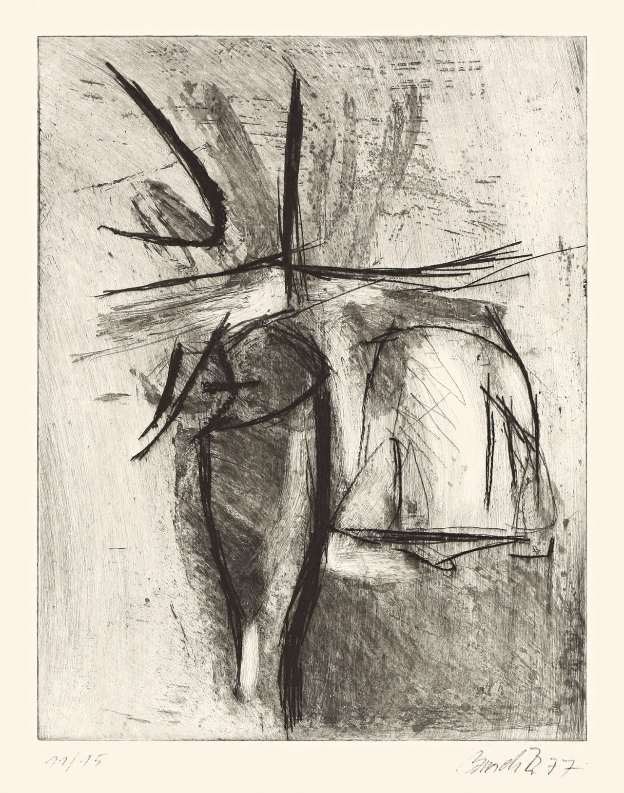 This picture shows the following artwork: Georg Baselitz. „Ohne Titel“, from: „Acht Stilleben“. 1977.