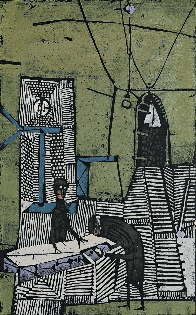 Auf diesem Bild ist das folgende Kunstwerk zu sehen: Horst Janssen. „Beim Juwelier“. 1957.