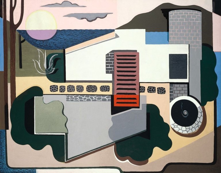 This picture shows the following artwork: Heinrich Maria Davringhausen. „Haus in Cala Ratjada“. 1933/36.
