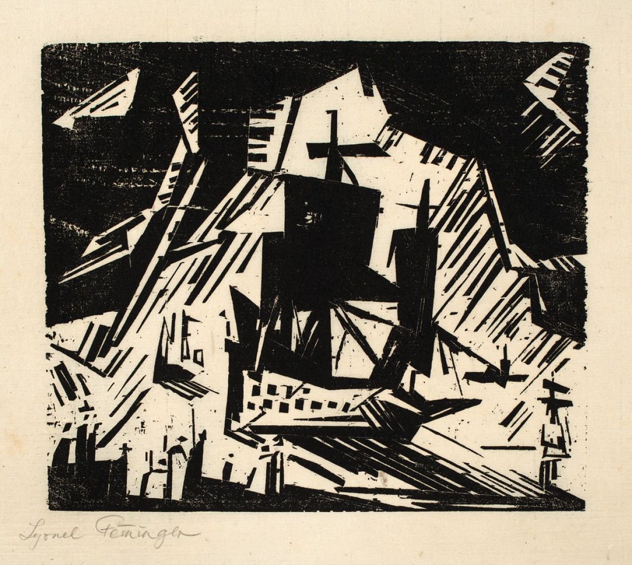 This picture shows the following artwork: Lyonel Feininger. „Die Ausfahrt“. 1919.