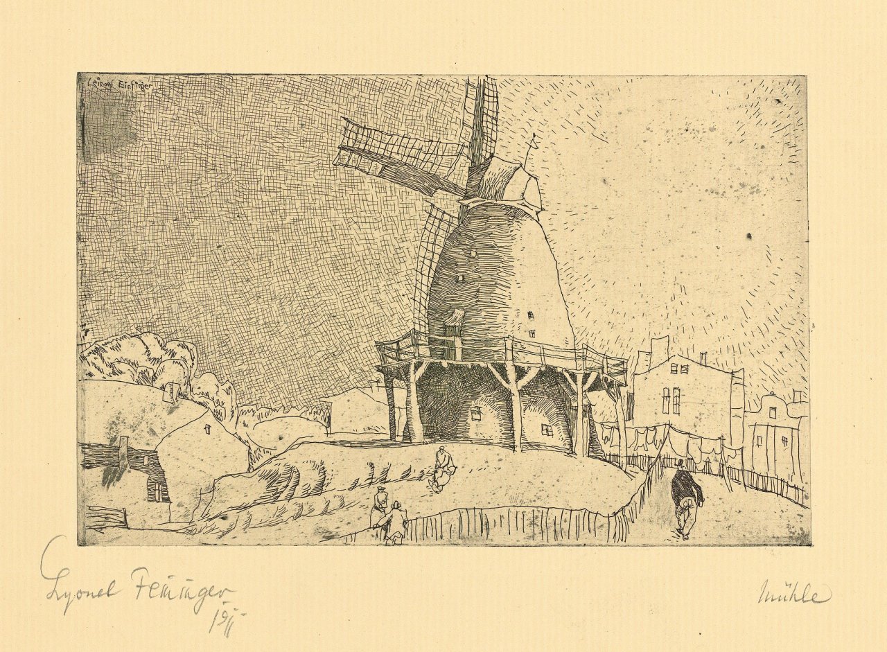 This picture shows the following artwork: Lyonel Feininger. „Alte Windmühle“. 1911/12.