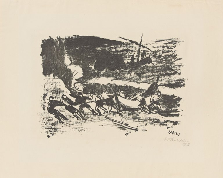 Auf diesem Bild ist das folgende Kunstwerk zu sehen: Max Pechstein. „Heimkehr Italienische Fischer VII“. 1917.