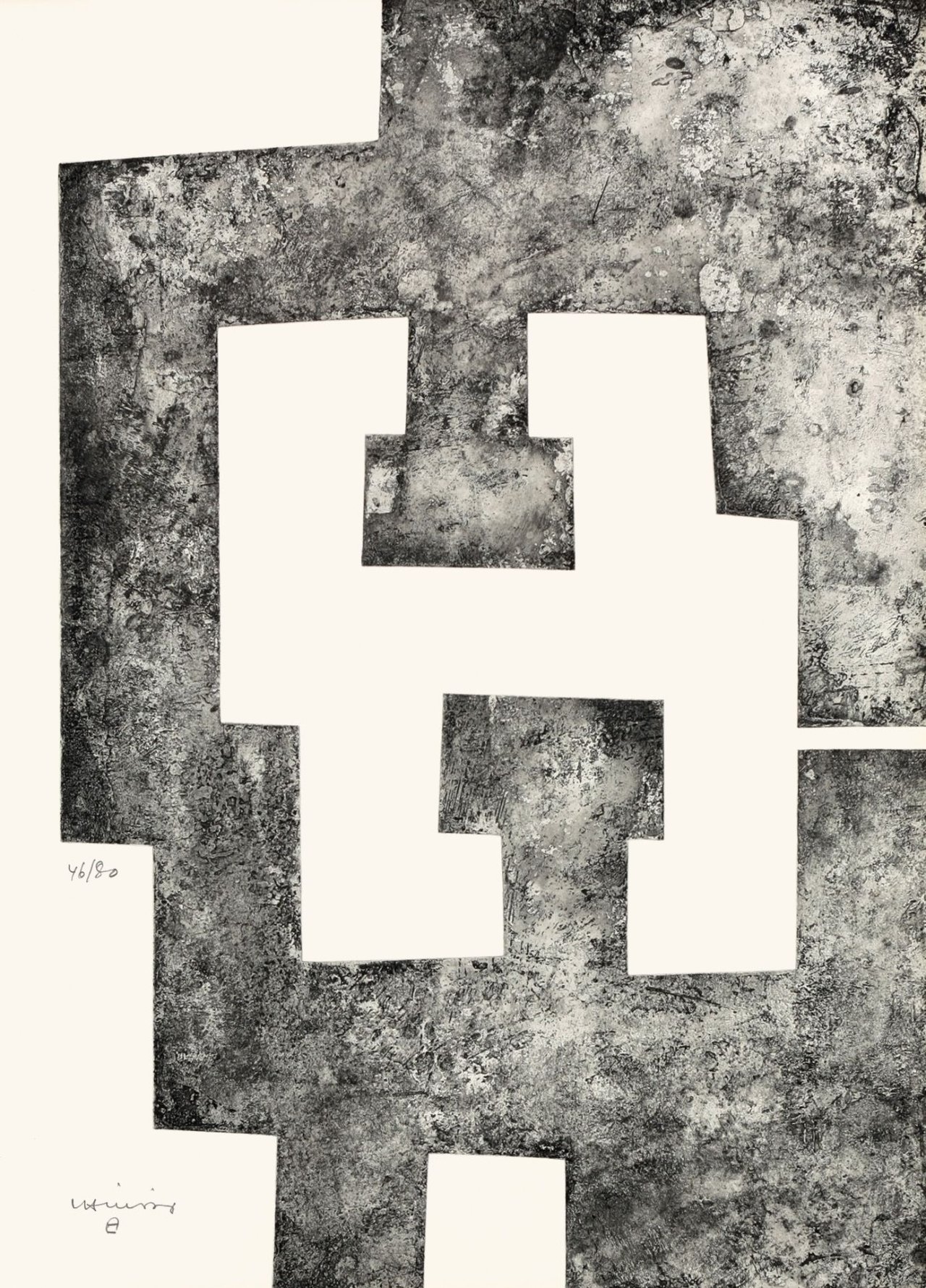 Auf diesem Bild ist das folgende Kunstwerk zu sehen: Eduardo Chillida. „La Nuit“. 1995 (1976).