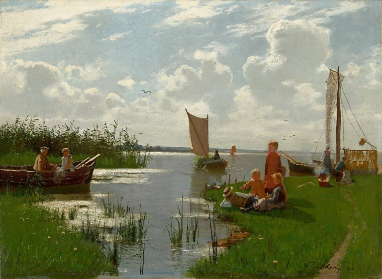 Auf diesem Bild ist das folgende Kunstwerk zu sehen: Walter Leistikow. Pommerscher Strandsee. 1888.