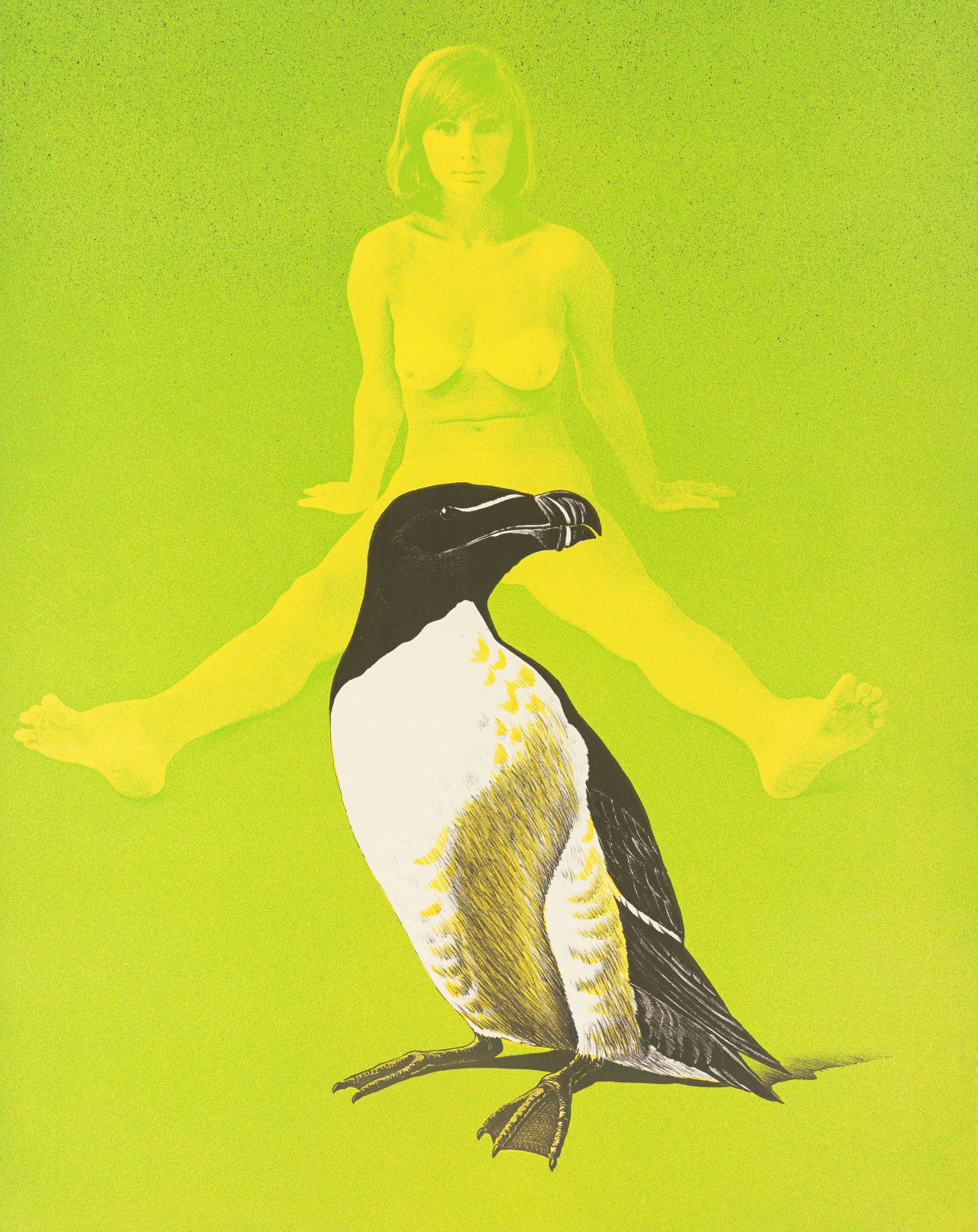 Auf diesem Bild ist das folgende Kunstwerk zu sehen: Mel Ramos. „Annie and the Auk“. 1969.