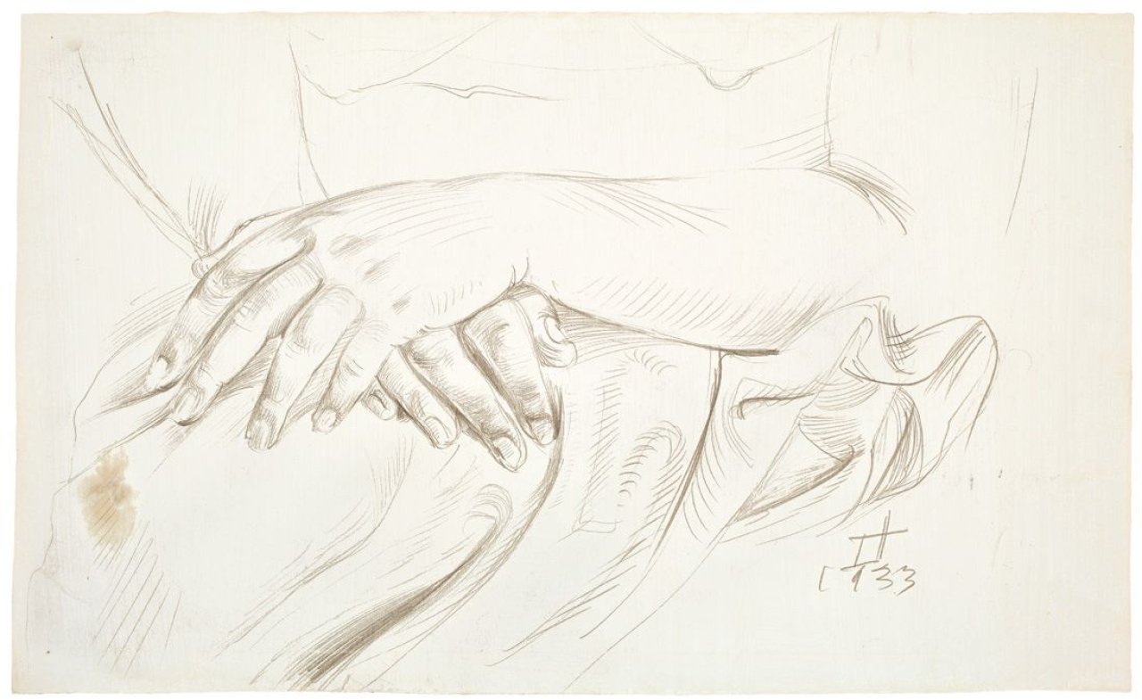 Auf diesem Bild ist das folgende Kunstwerk zu sehen: Otto Dix. „Ruhende Hände“. 1933.
