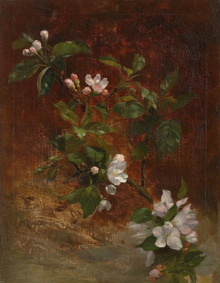 Auf diesem Bild ist das folgende Kunstwerk zu sehen: Christian Friedrich Gille. Apfelblüten.