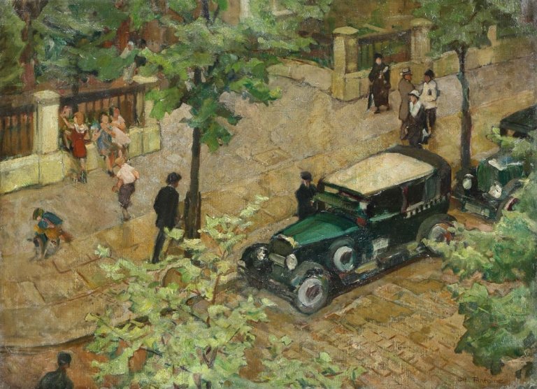 Auf diesem Bild ist das folgende Kunstwerk zu sehen: Otto Antoine. Strassenszene. 1917.