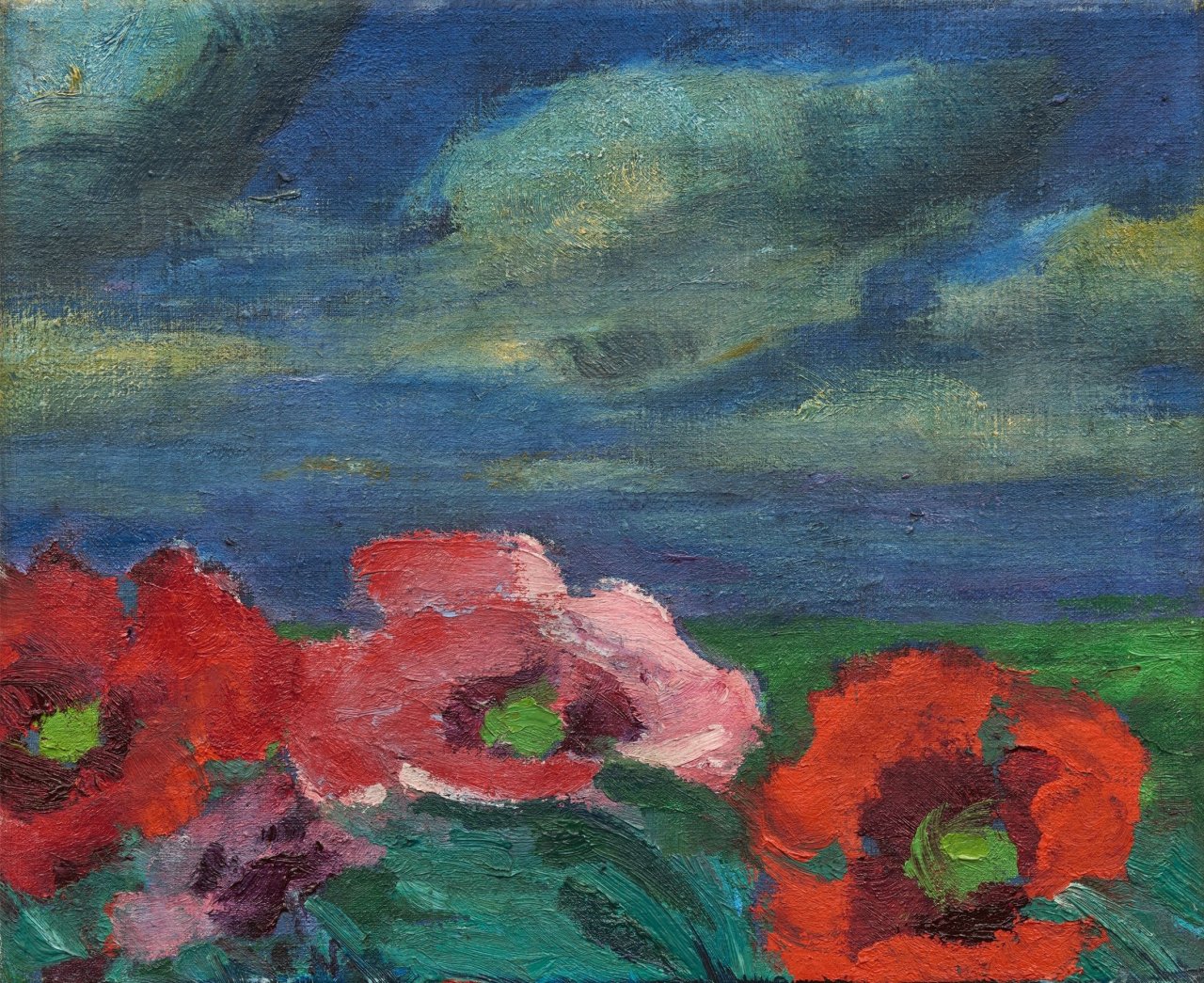 This picture shows the following artwork: Emil Nolde. ”Mohn im Wind”. 1926.