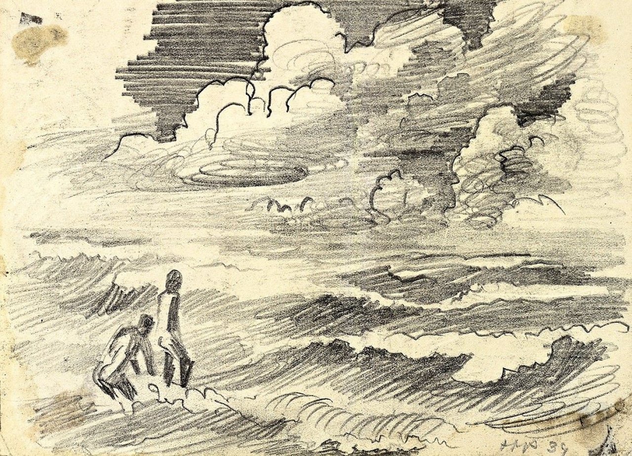 Auf diesem Bild ist das folgende Kunstwerk zu sehen: Max Pechstein. Badende am Meer. 1939.