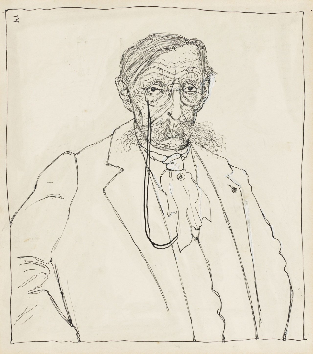 Auf diesem Bild ist das folgende Kunstwerk zu sehen: Otto Pankok. Herrenportrait. Um 1913.