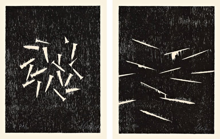 Auf diesem Bild ist das folgende Kunstwerk zu sehen: Günther Uecker. Aus: Bildrituale. 1986.