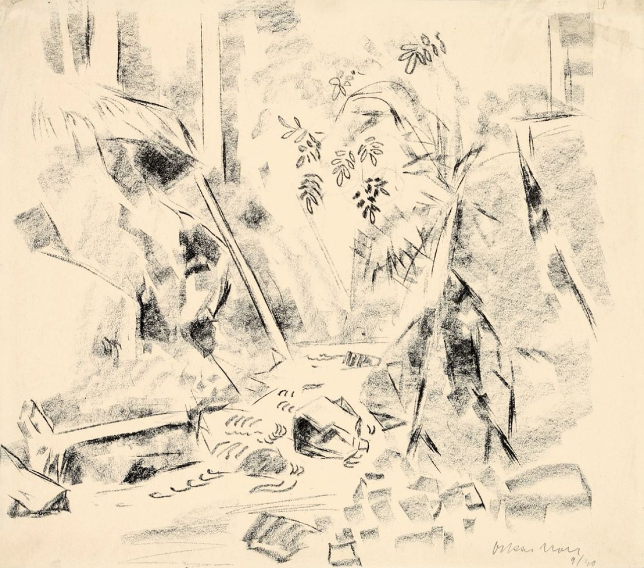 Auf diesem Bild ist das folgende Kunstwerk zu sehen: Oskar Moll. „Wasserfall“. Um 1919.
