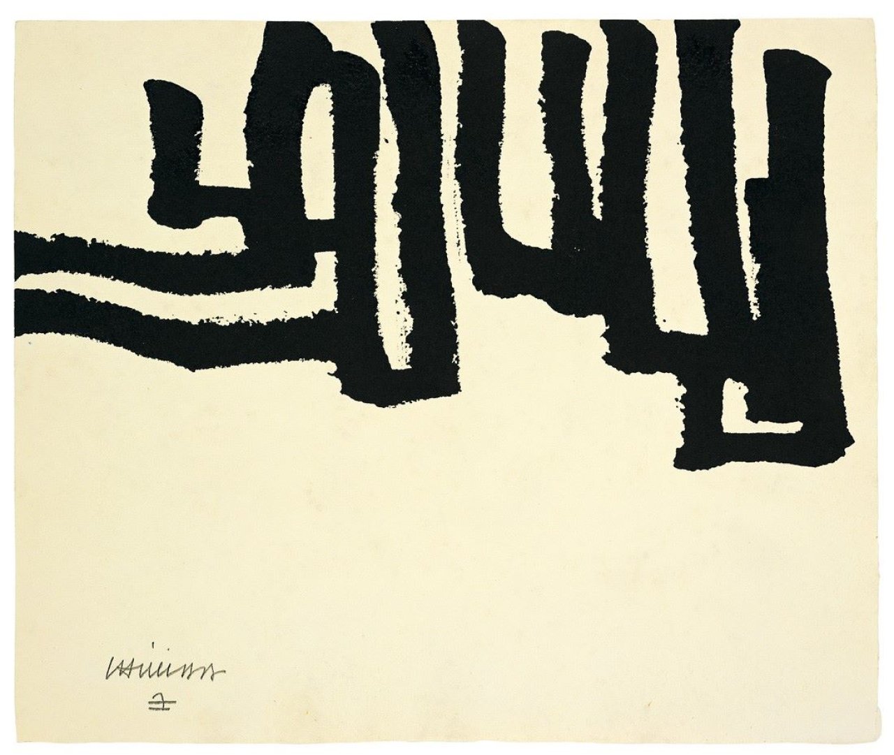 Auf diesem Bild ist das folgende Kunstwerk zu sehen: Eduardo Chillida. Ohne Titel. 1965.