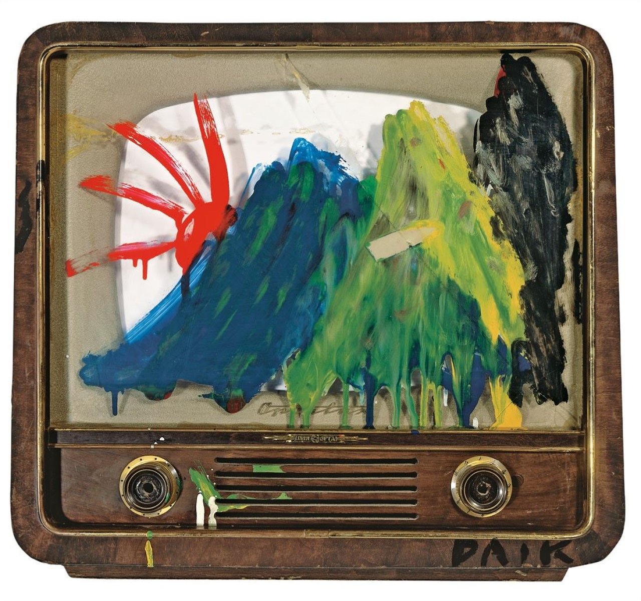 Auf diesem Bild ist das folgende Kunstwerk zu sehen: Nam June Paik. Ohne Titel (Fernsehobjekt). 1980-85.