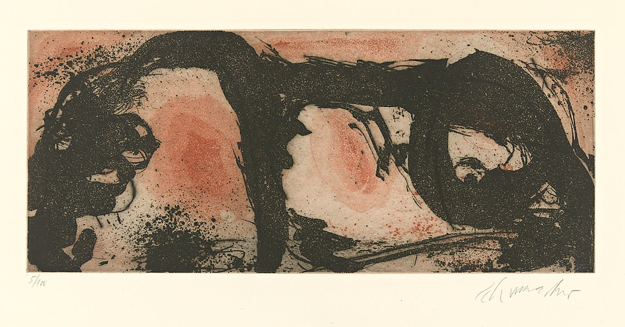 This picture shows the following artwork: Emil Schumacher. Untitled.