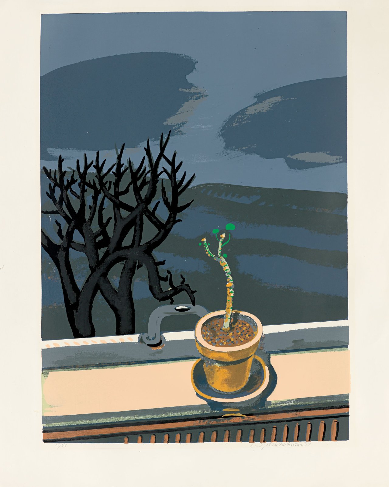 Auf diesem Bild ist das folgende Kunstwerk zu sehen: Wolfgang Mattheuer. „Erstes Grün“. 1974.
