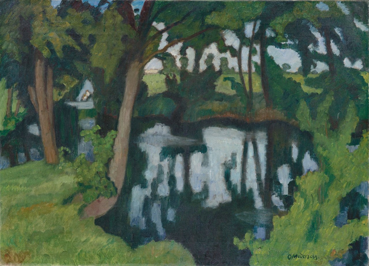 Auf diesem Bild ist das folgende Kunstwerk zu sehen: Otto Modersohn. „An der Wümme“. Um 1910/11.