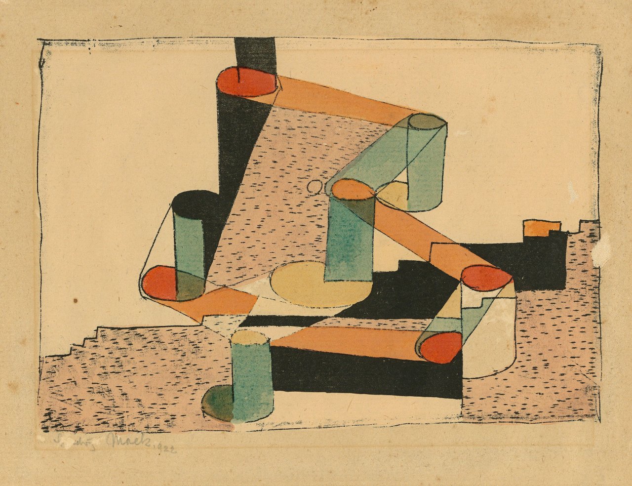 Auf diesem Bild ist das folgende Kunstwerk zu sehen: Ludwig Hirschfeld-Mack. Ohne Titel. 1922.