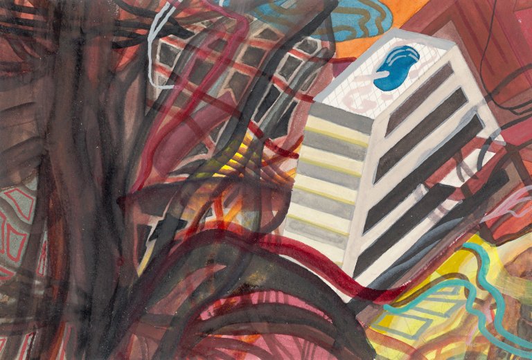 Auf diesem Bild ist das folgende Kunstwerk zu sehen: Franz Ackermann. „Untitled (mental map)“. 1997.