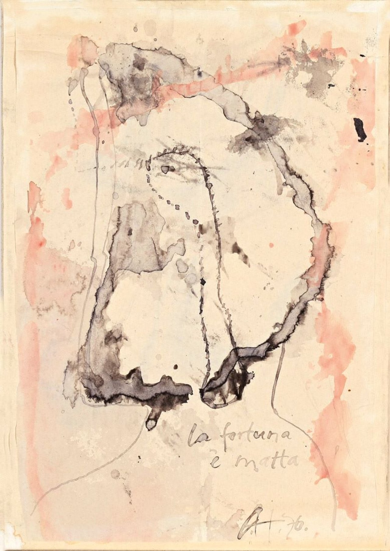 Auf diesem Bild ist das folgende Kunstwerk zu sehen: Gerhard Hoehme. „La fortuna è matta“. 1976.
