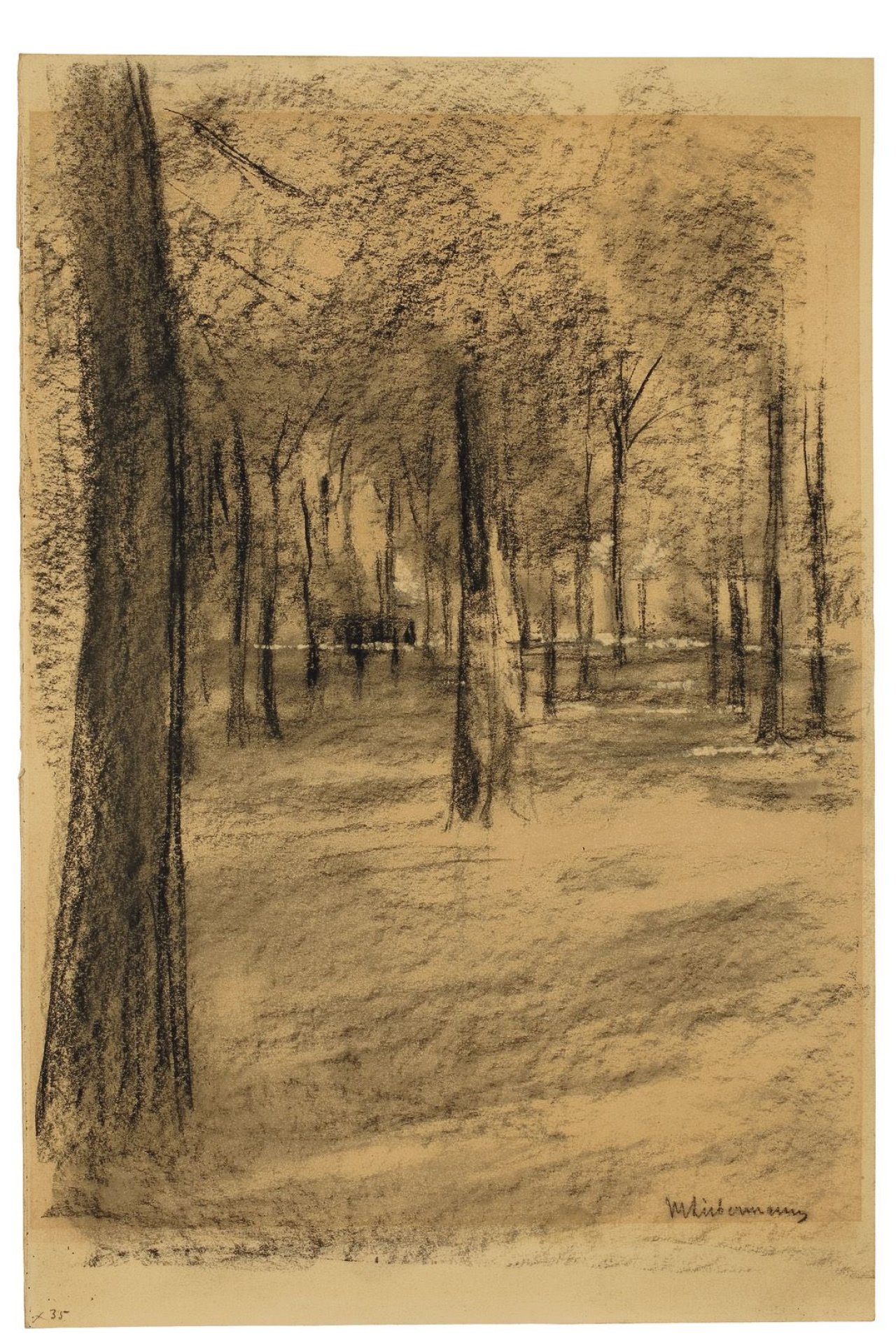 This picture shows the following artwork: Max Liebermann. „Der Dorfplatz (Brink) in Laren“. Circa 1895.