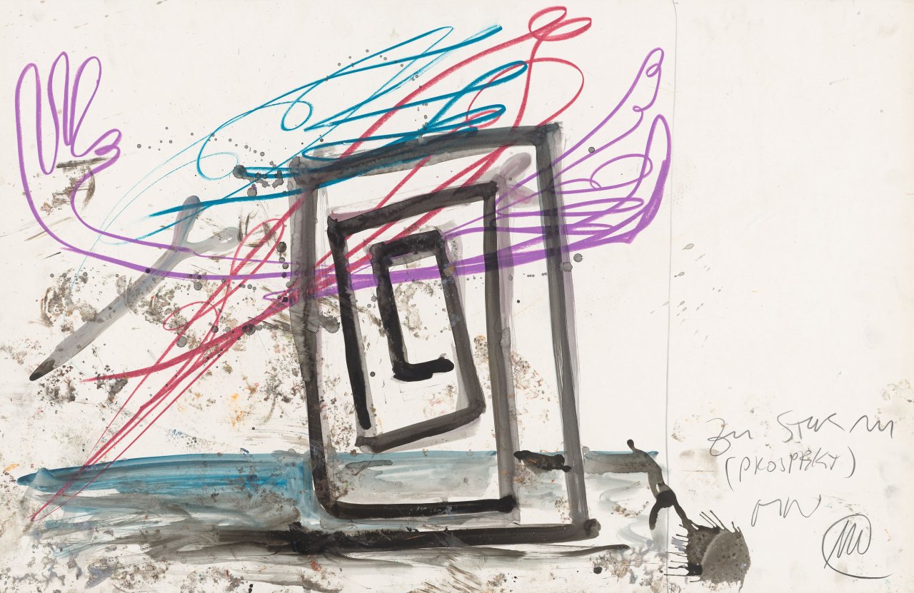 Auf diesem Bild ist das folgende Kunstwerk zu sehen: Markus Lüpertz. Ohne Titel (Zu Sturm). Um 1992.