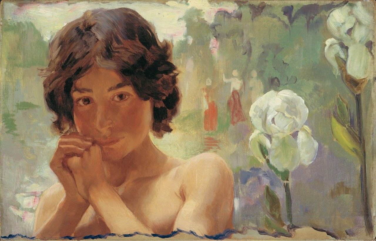 Auf diesem Bild ist das folgende Kunstwerk zu sehen: Ludwig von Hofmann. Knabenbildnis. Um 1898.