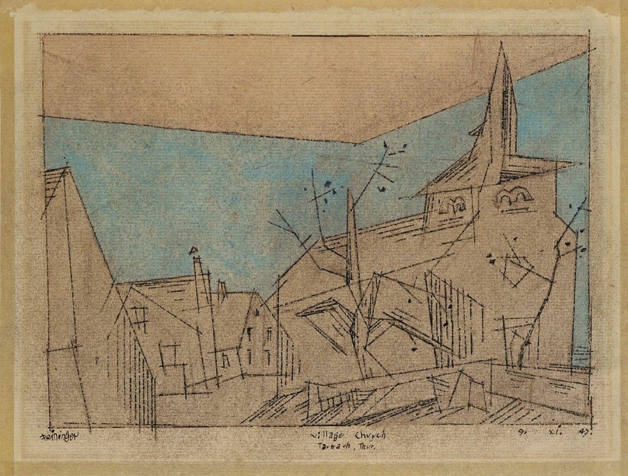 This picture shows the following artwork: Lyonel Feininger. „Village Church Tarbach Thüringen“. 1947.