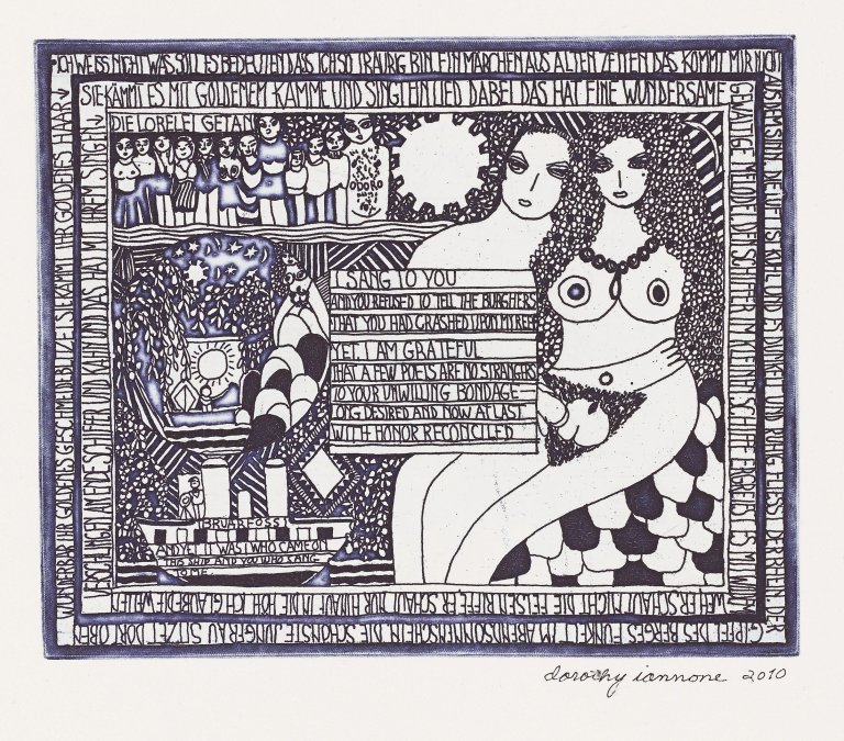 This picture shows the following artwork: Dorothy Iannone. „Lorelei“. 2010.