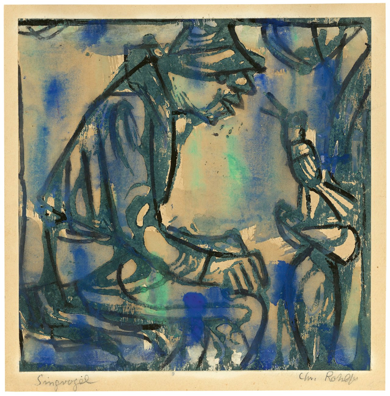Auf diesem Bild ist das folgende Kunstwerk zu sehen: Christian Rohlfs. „Singvogel“. Um 1912.