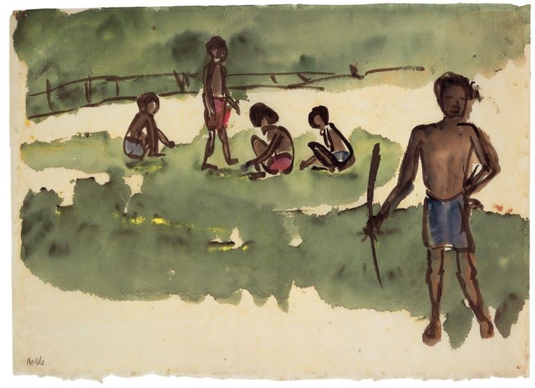 This picture shows the following artwork: Emil Nolde. „Südsee-Insulaner“ (Neuguinea). 1914.