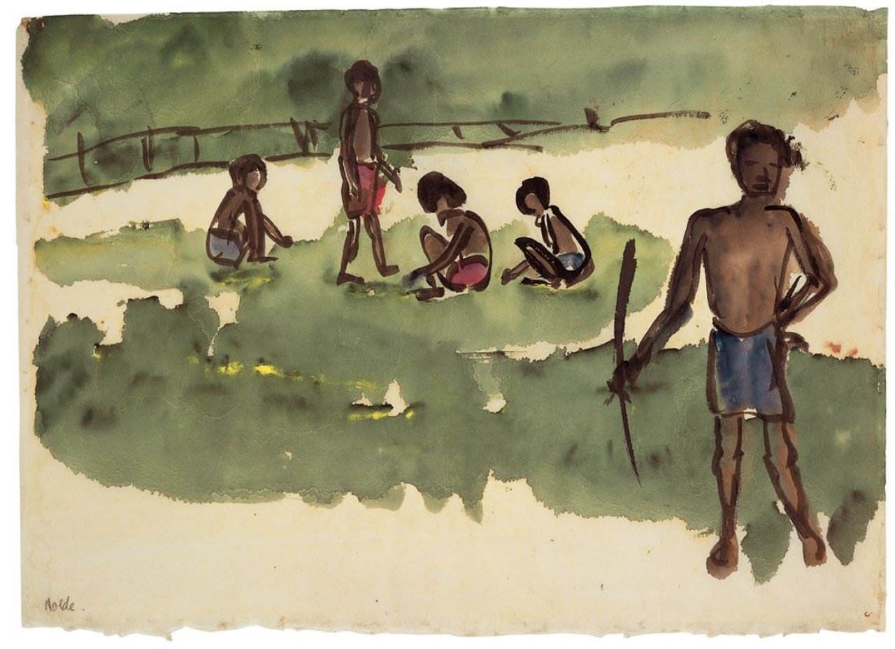 This picture shows the following artwork: Emil Nolde. „Südsee-Insulaner“ (Neuguinea). 1914.