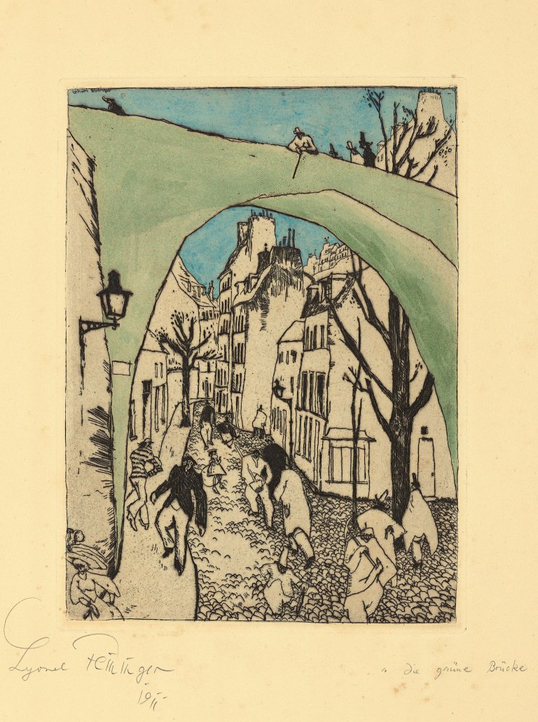 Auf diesem Bild ist das folgende Kunstwerk zu sehen: Lyonel Feininger. „Die grüne Brücke“. 1910/11.