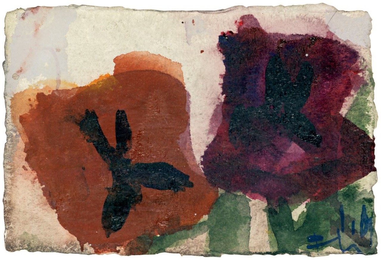 This picture shows the following artwork: Klaus Fußmann. Oranger und roter Mohn. 2001.
