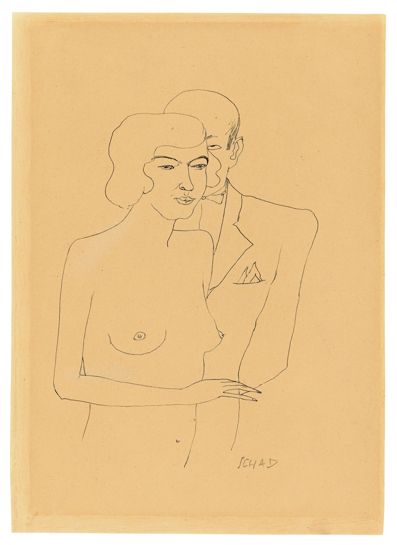 Auf diesem Bild ist das folgende Kunstwerk zu sehen: Christian Schad. Paar. 1928.