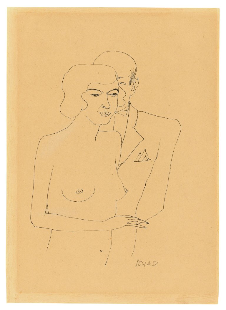 Auf diesem Bild ist das folgende Kunstwerk zu sehen: Christian Schad. Paar. 1928.