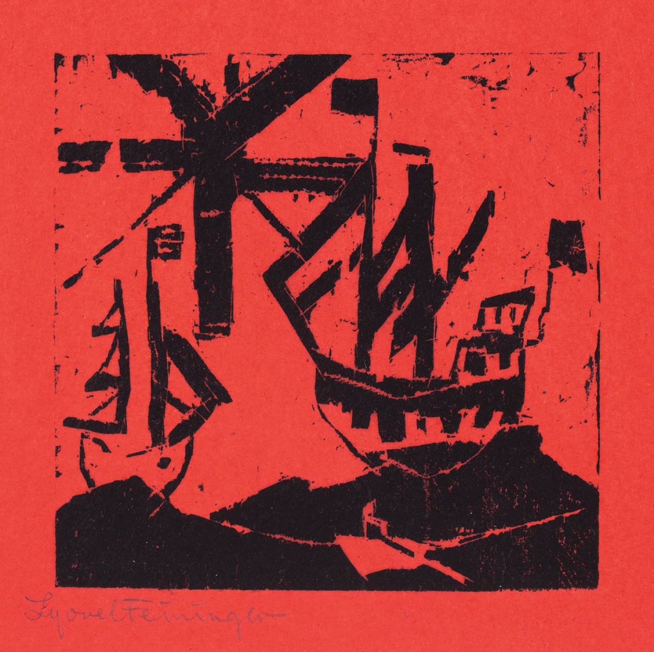 This picture shows the following artwork: Lyonel Feininger. „Schiffe und Sonne“. 1918.