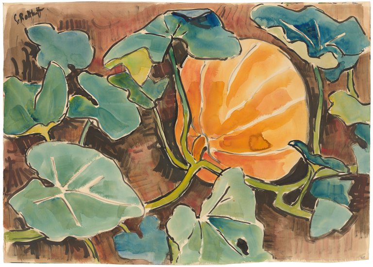 Auf diesem Bild ist das folgende Kunstwerk zu sehen: Karl Schmidt-Rottluff. „Kürbis“. 1948.