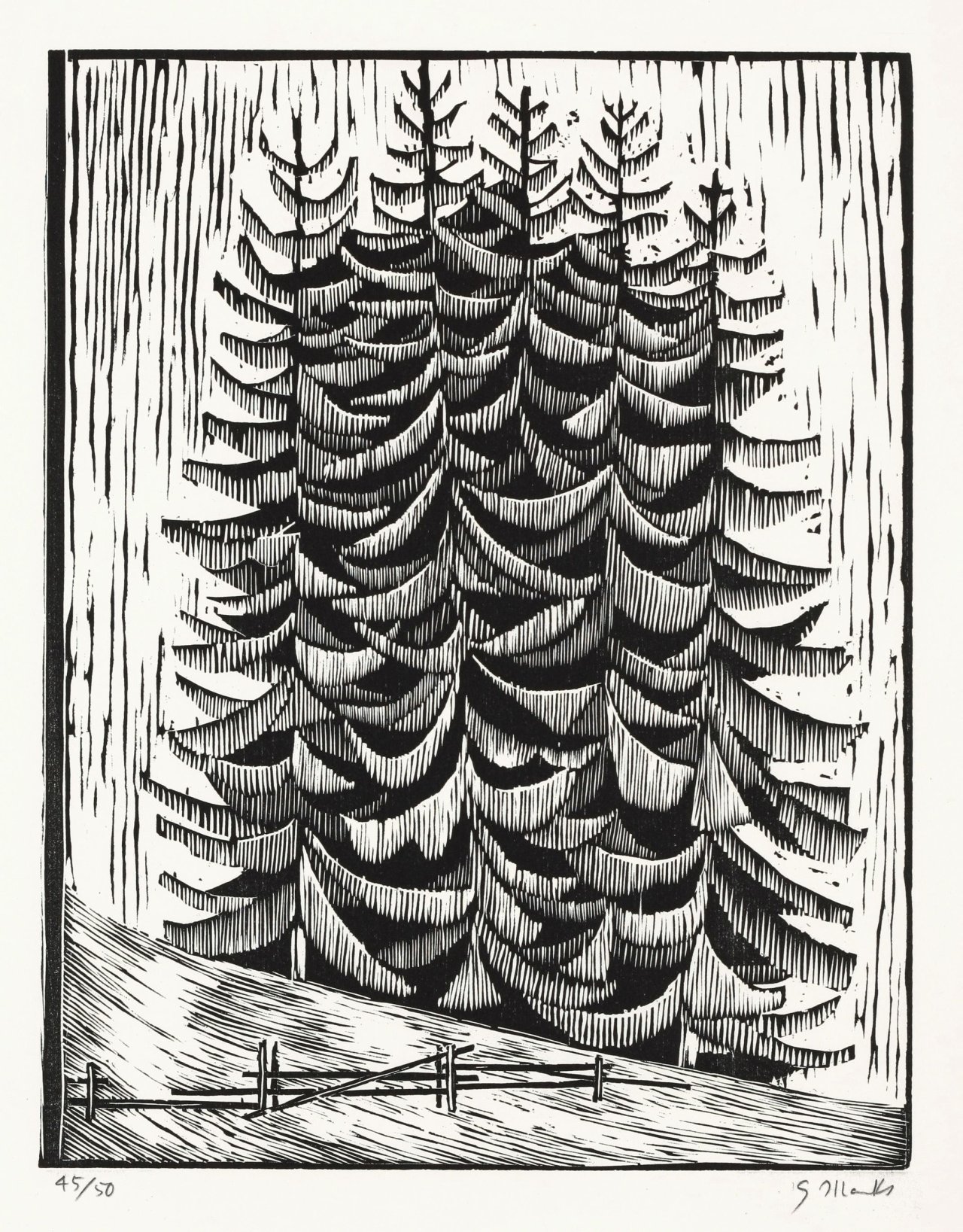 Auf diesem Bild ist das folgende Kunstwerk zu sehen: Gerhard Marcks. „Tannen“. 1956.