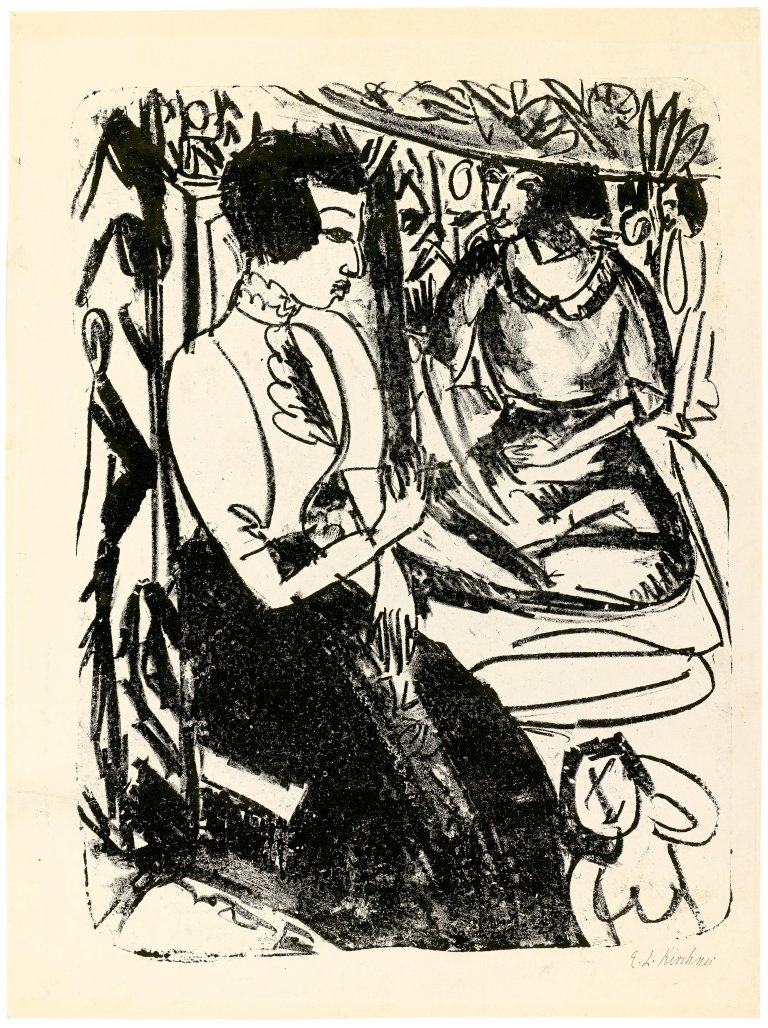 Auf diesem Bild ist das folgende Kunstwerk zu sehen: Ernst Ludwig Kirchner. „Gerda und Erna“. 1912.