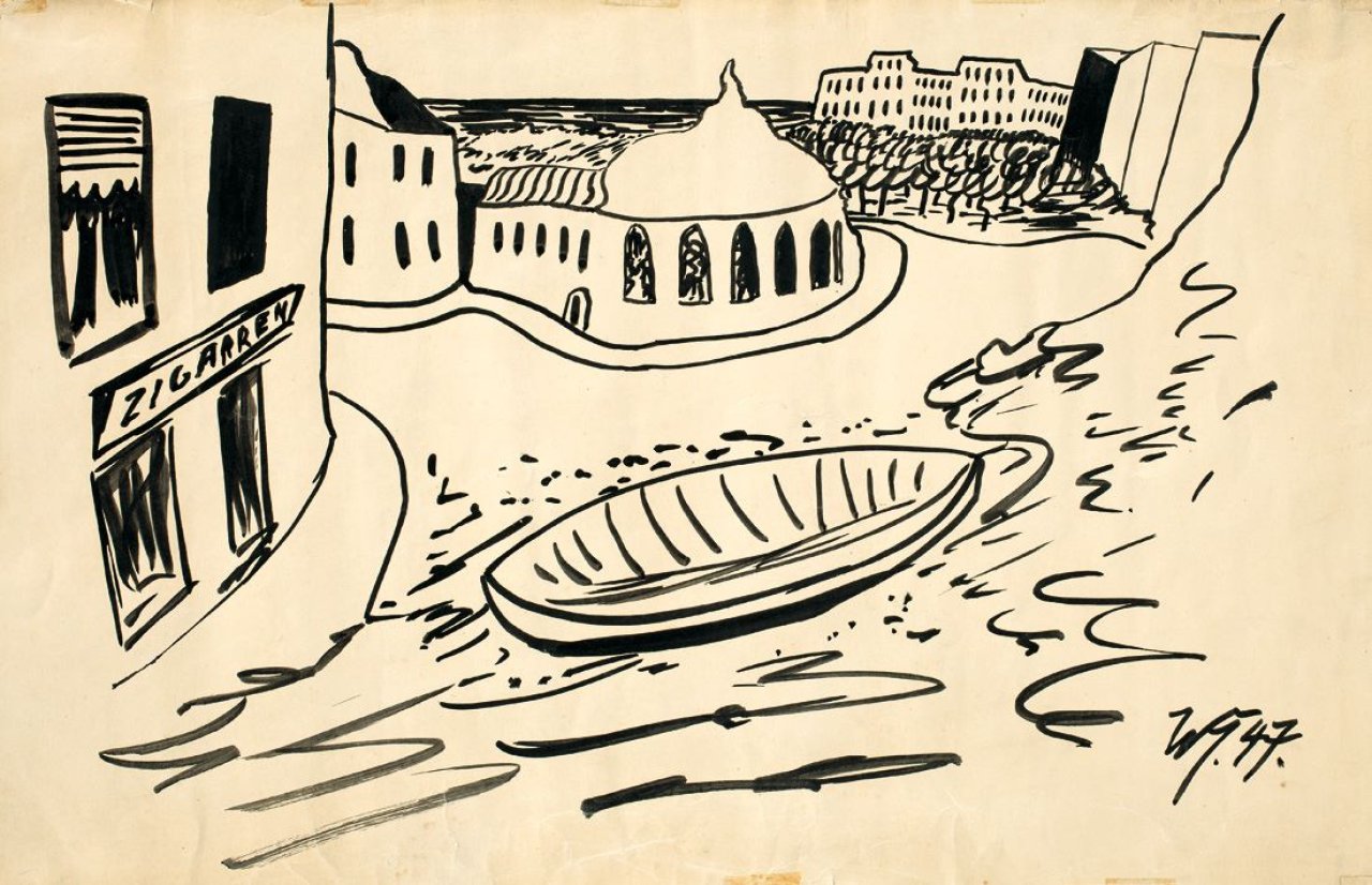 Auf diesem Bild ist das folgende Kunstwerk zu sehen: Werner Heldt. „Berlin am Meer III“. 1947.