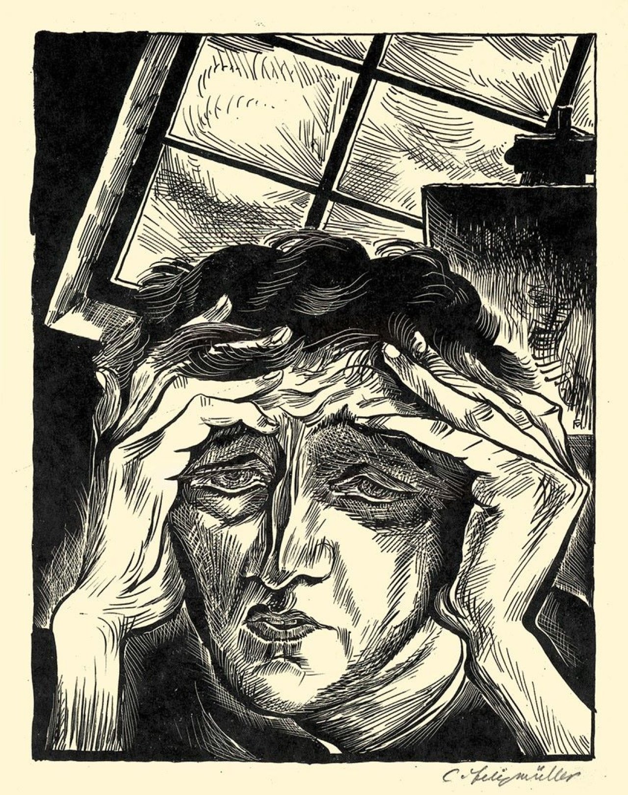 This picture shows the following artwork: Conrad Felixmüller. Aus: „Das Malerleben“. 1927.